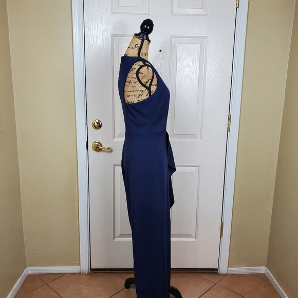 Marina Drape Front V-Neck Sleeveless Jumpsuit - Picture 6 of 12